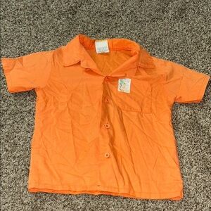 Vintage Boys Orange Button Down Shirt
